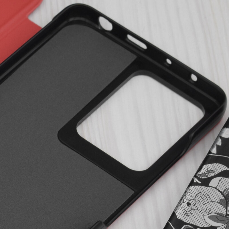 Husa Xiaomi Poco X5 Pro Eco Leather View flip tip carte, rosu