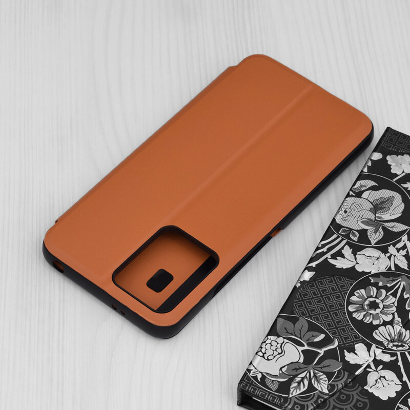 Husa Xiaomi Poco X5 Eco Leather View flip tip carte, portocaliu