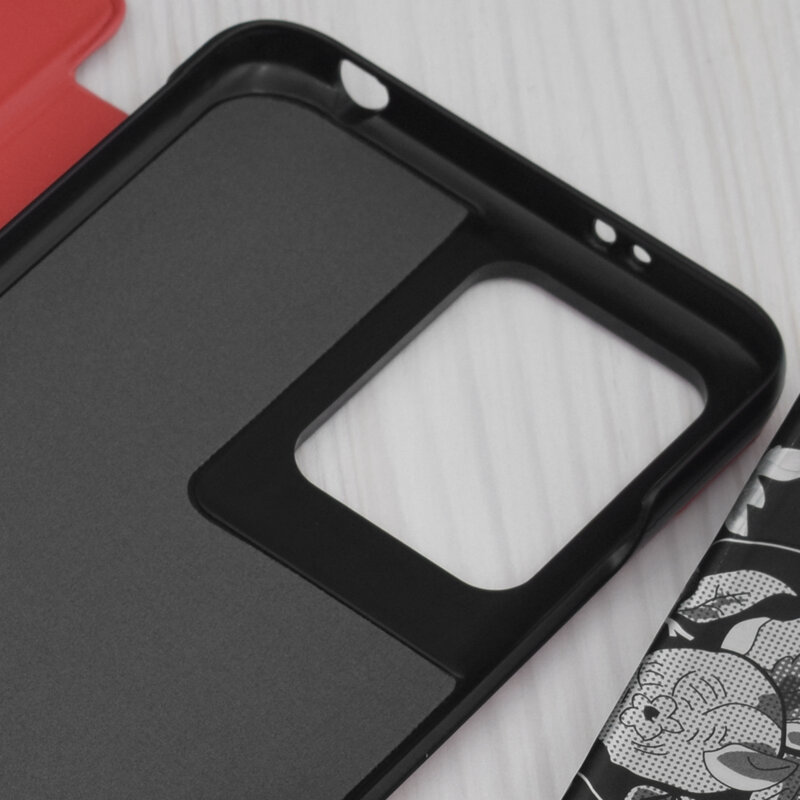 Husa Xiaomi Poco X5 Eco Leather View flip tip carte, rosu