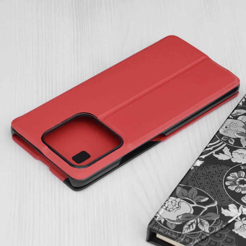 Husa Xiaomi 13 Pro Eco Leather View flip tip carte, rosu