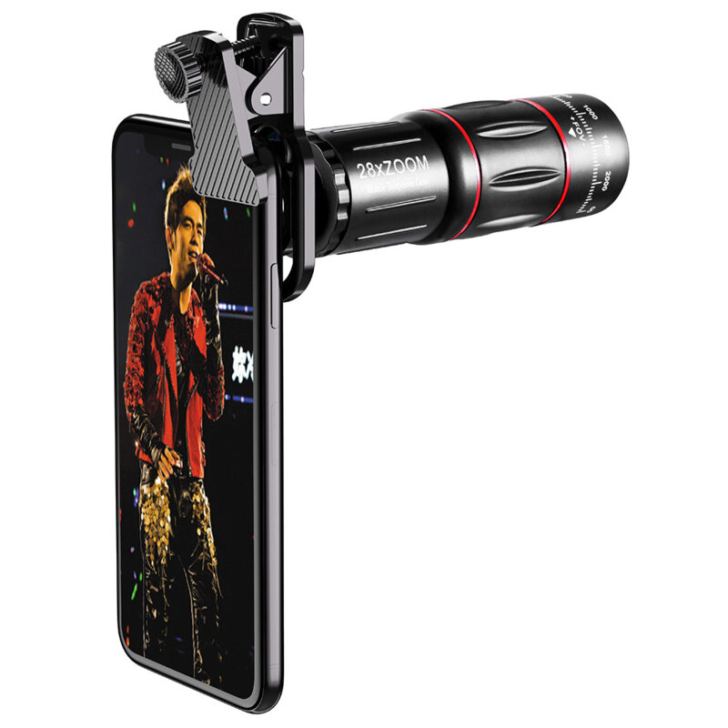 Teleobiectiv smartphone 28x, set lentila zoom pentru telefon Techsuit W28