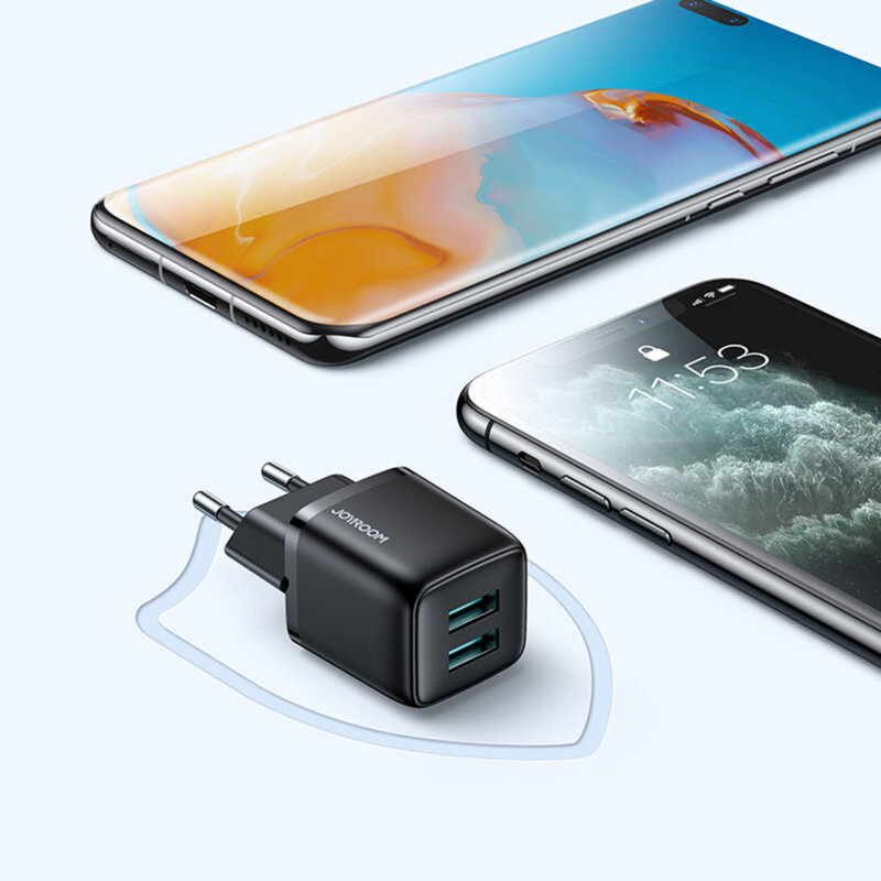 Incarcator priza 2 x USB JoyRoom, 12W, 2.4A, negru, L-2A121