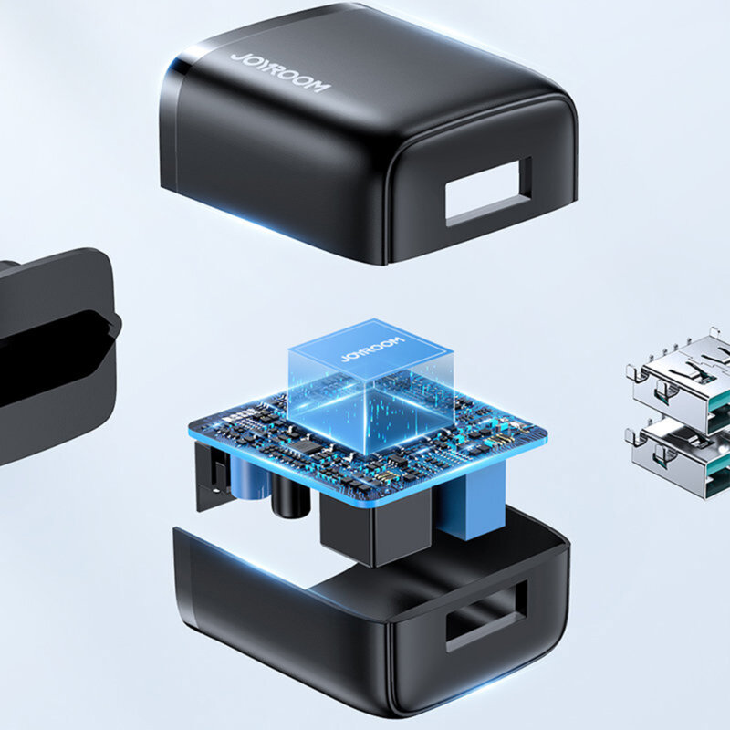 Incarcator priza 2 x USB JoyRoom, 12W, 2.4A, negru, L-2A121