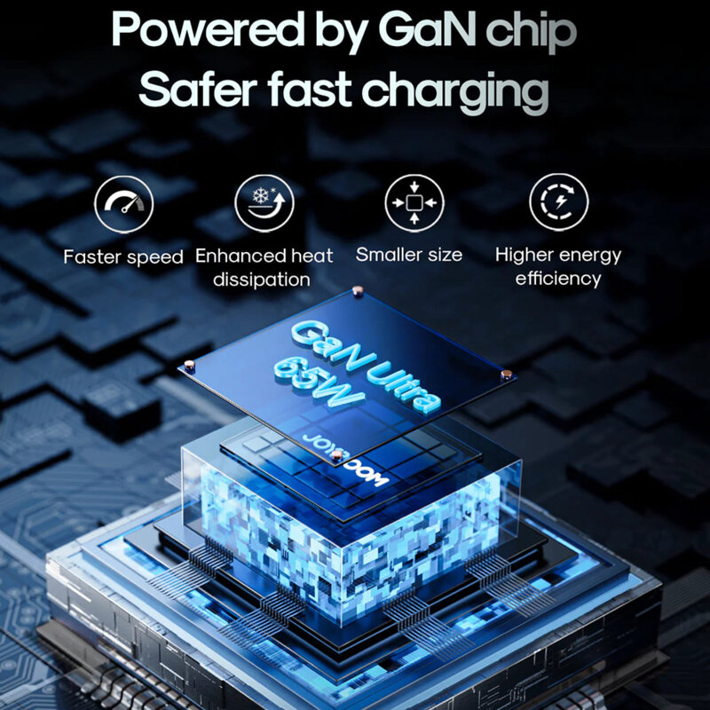 Incarcator GaN Type-C, USB JoyRoom TCG01 65W+cablu tip C 100W