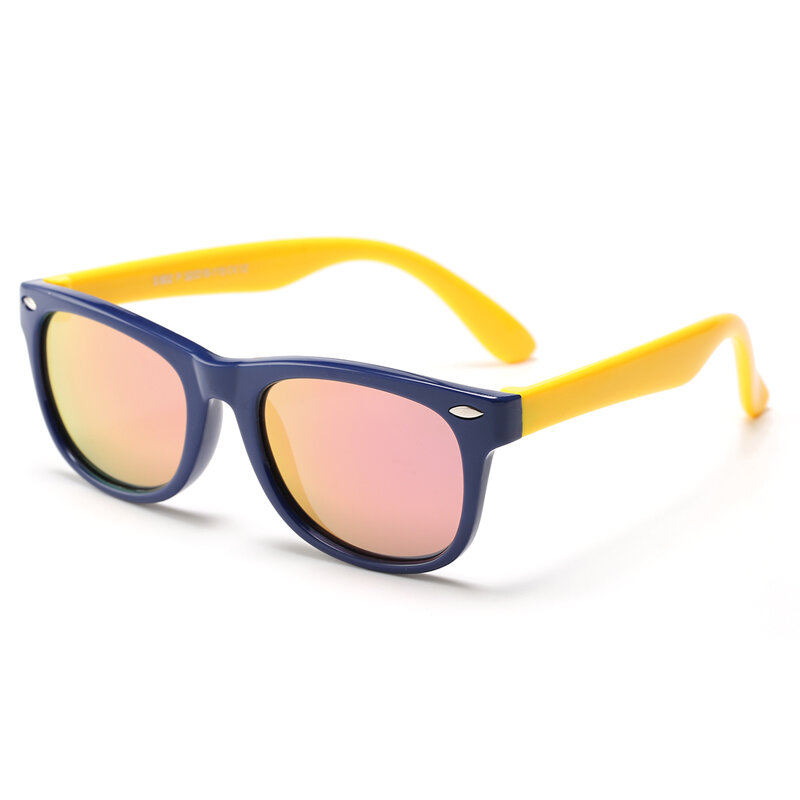 Ochelari de soare pentru copii 3-8 ani Techsuit D802, galben / bleumarin