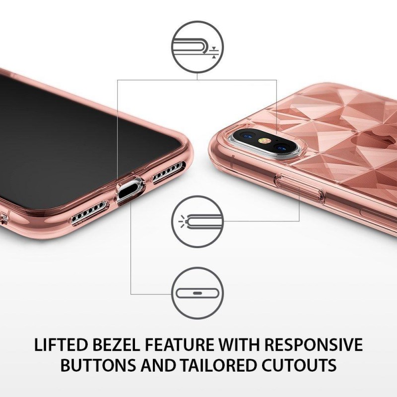 Husa iPhone X, iPhone 10 Ringke Air Prism - Rose Gold