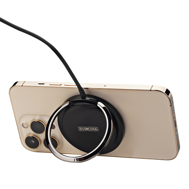 Incarcator wireless iPhone cu suport birou Duzzona W1, 15W, negru