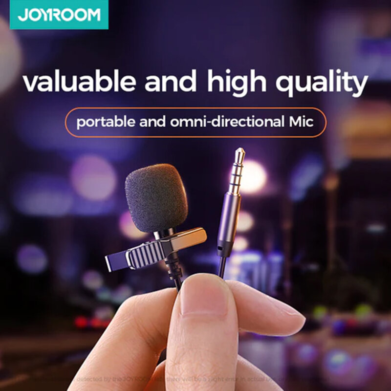 Microfon lavaliera JoyRoom, cu cablu Jack 2m, JR-LM1, negru