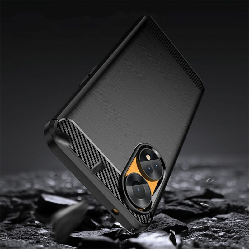 Husa Oppo Reno8 T Techsuit Carbon Silicone, negru