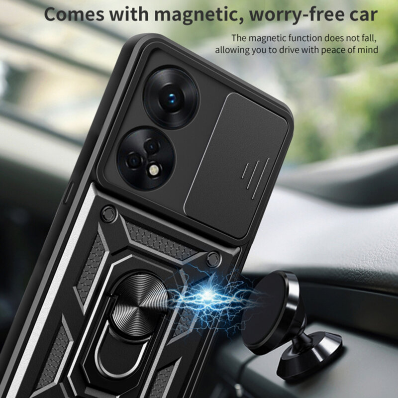 Husa Oppo Reno8 T protectie camera Techsuit CamShield Series, negru