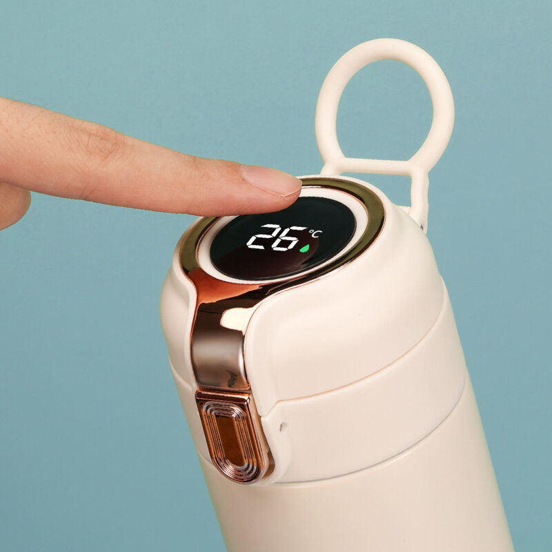 Termos cu indicator de temperatura Techsuit THM1 400ml, negru