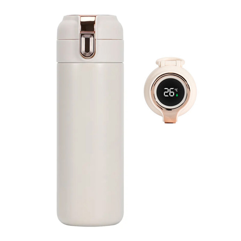 Termos cu indicator de temperatura Techsuit THM1 400ml, alb