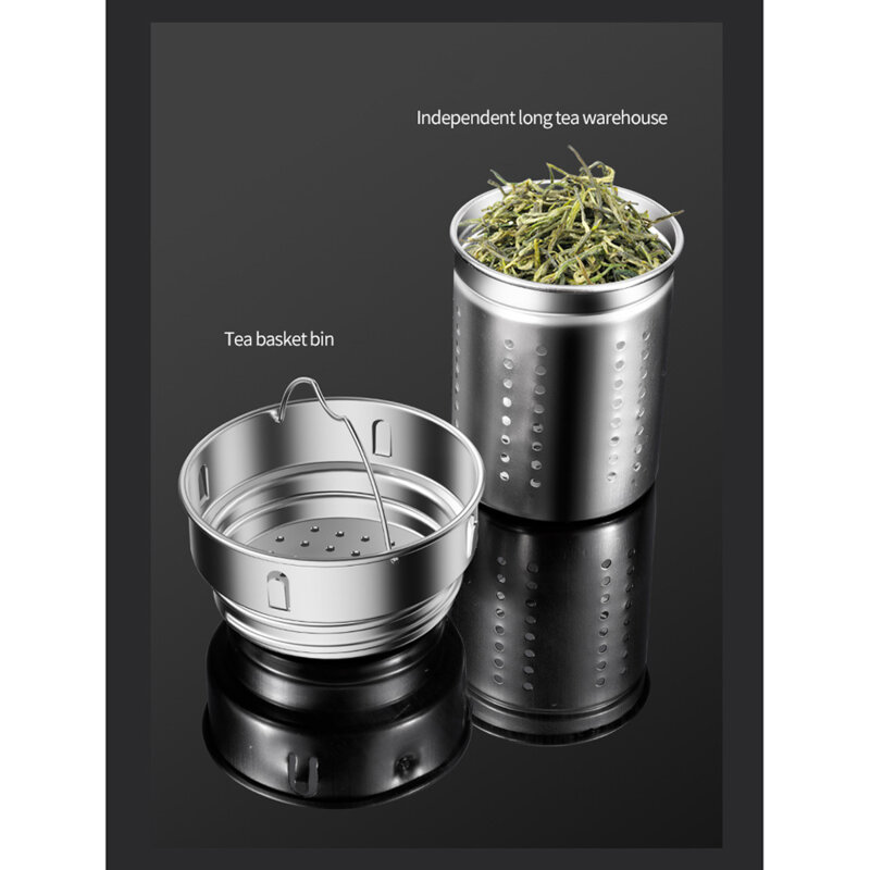 Termos cu infuzor pentru ceai 600ml Techsuit, argintiu, THM6