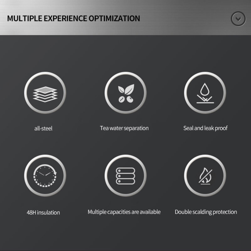 Termos cu infuzor pentru ceai 600ml Techsuit, argintiu, THM6