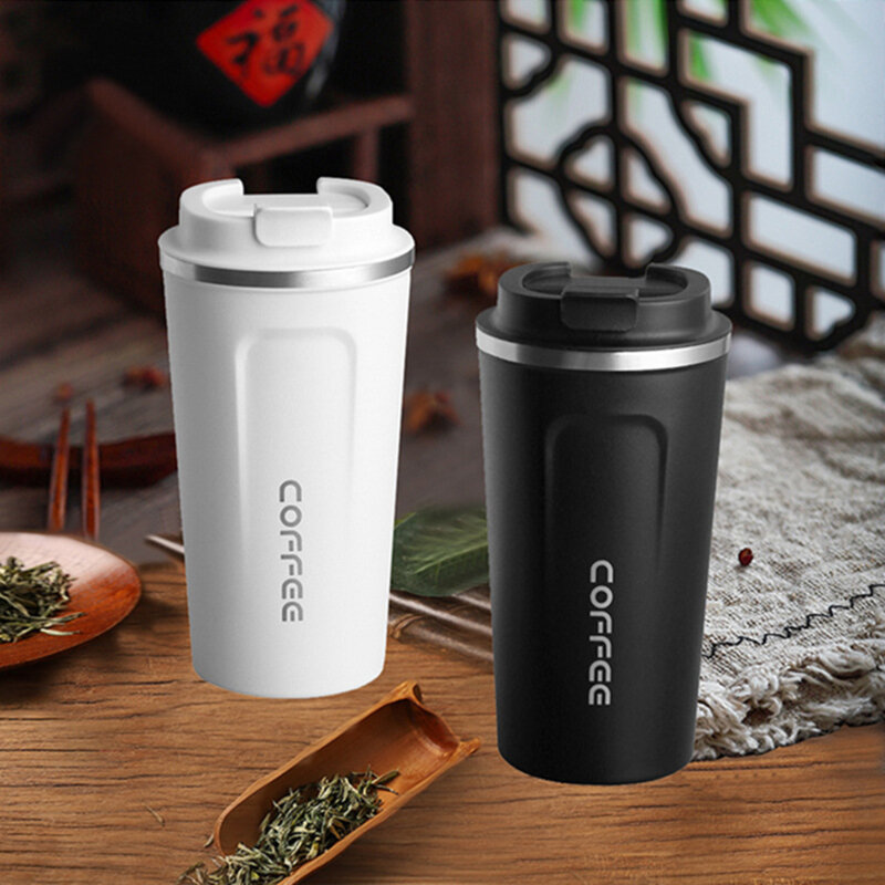 Cana termos pentru cafea portabila Techsuit THM2, 380ml, verde