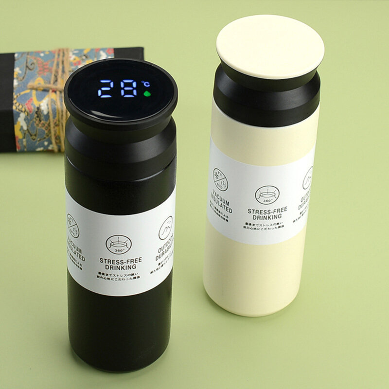 Termos cafea 480ml cu afisaj digital Techsuit, negru, THM5