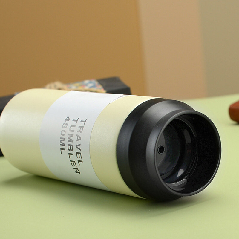 Termos cafea 480ml cu afisaj digital Techsuit, negru, THM5