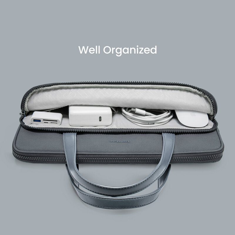 Servieta laptop 14 inch, 4 compartimente Tomtoc, gri, A11D3G1