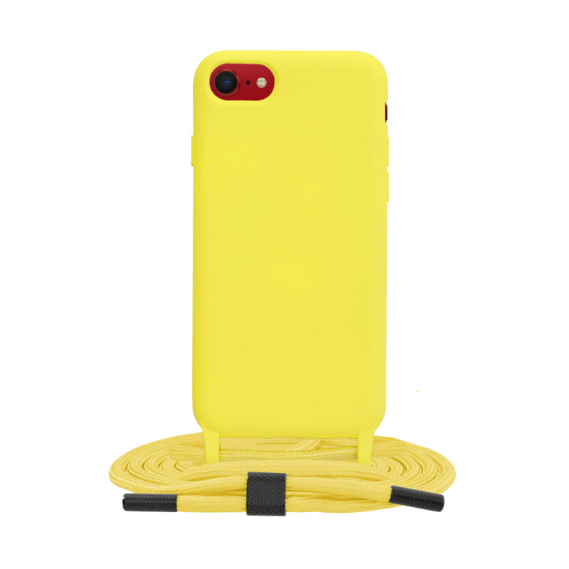 Husa cu snur iPhone SE 2, SE 2020 Techsuit Crossbody Lanyard, galben