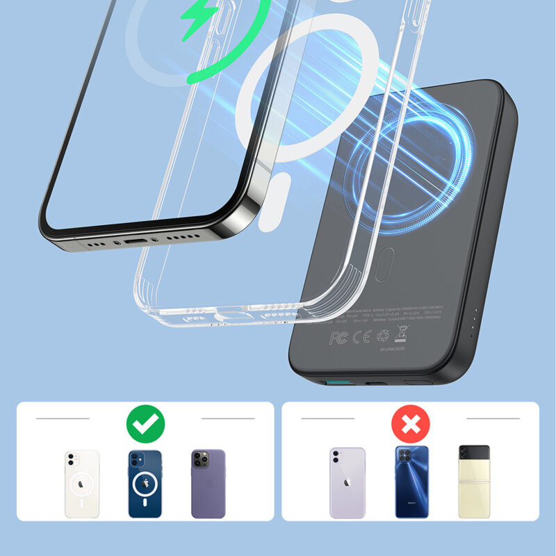 Acumulator extern Apple MagSafe 10000mAh JoyRoom, negru, JR-W020