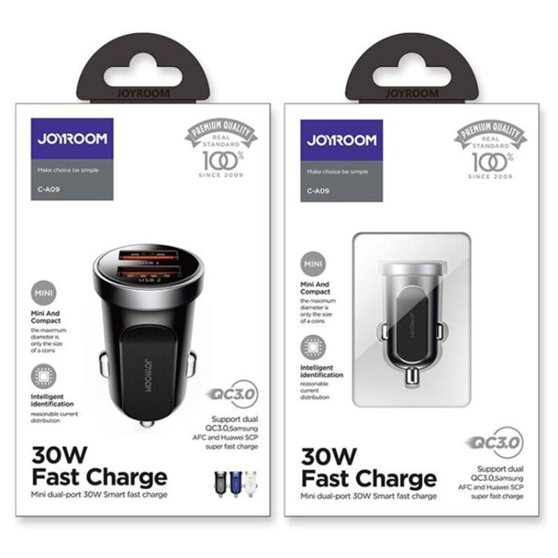 Incarcator auto dual USB Fast Charge JoyRoom C-A09, 30W, QC3.0