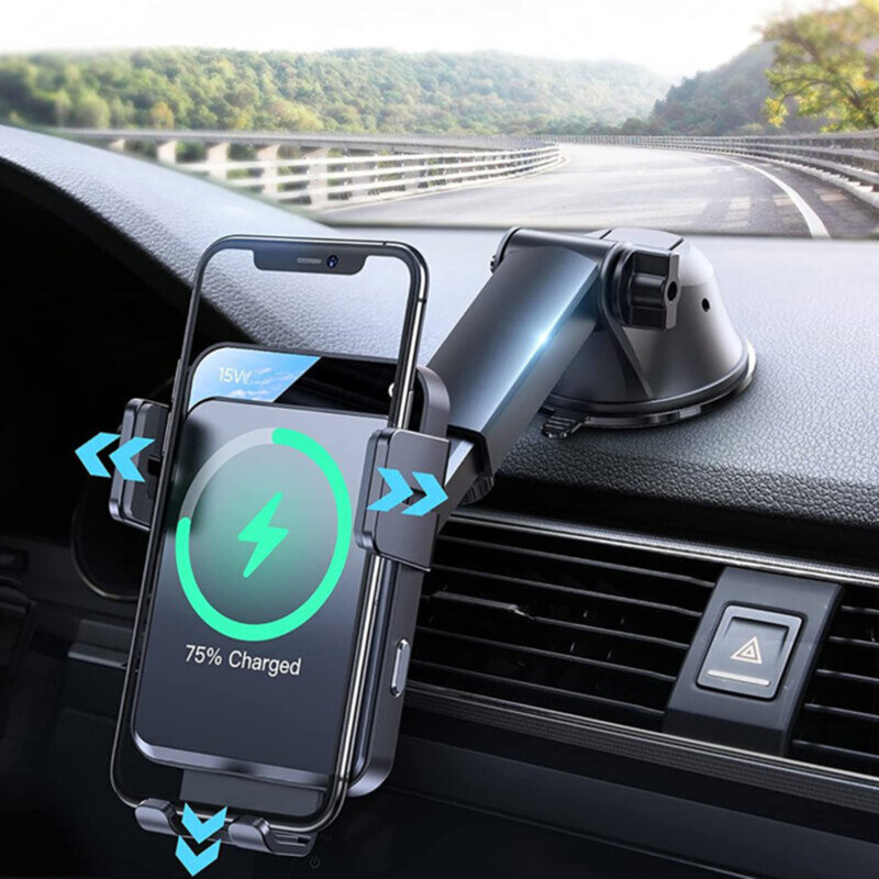 Suport auto incarcare wireless JoyRoom 15W, cablu tip C, JR-ZS219