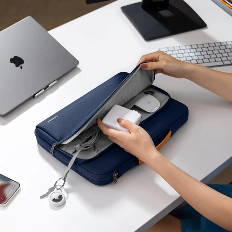 Geanta, servieta antisoc laptop 16″ Tomtoc, bleumarin, A14F2B1