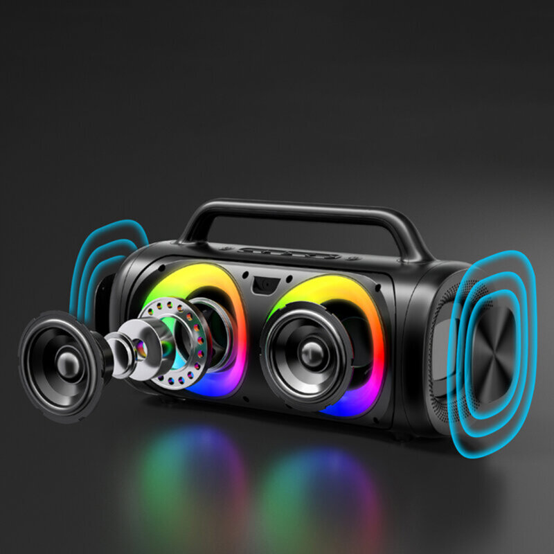 Boxa Bluetooth wireless 40W cu lumini RGB JoyRoom JR-MW02