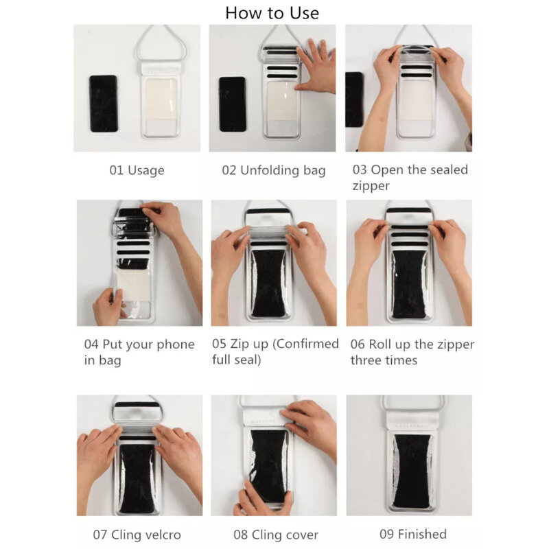 Husa impermeabila telefon subacvatica Techsuit, argintiu, TWC1