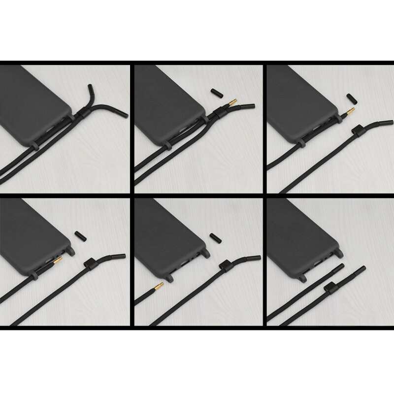 Husa cu snur Oppo Reno8 T Techsuit Crossbody Lanyard, negru