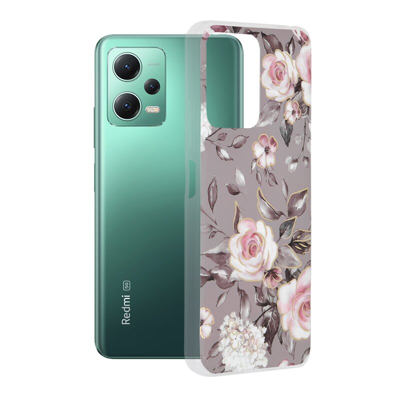 Husa Xiaomi Redmi Note 12 5G Techsuit Marble, Bloom of Ruth Gray