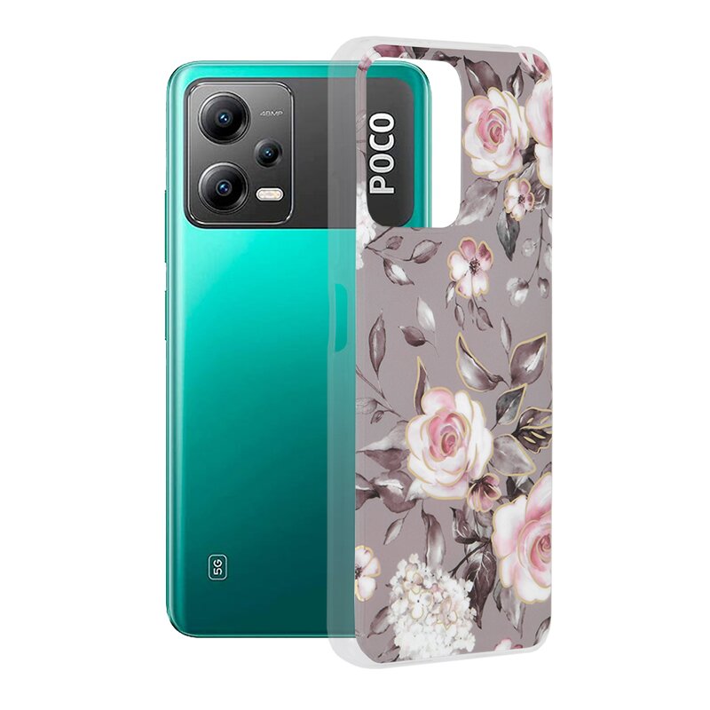 Husa Xiaomi Poco X5 Techsuit Marble, Bloom of Ruth Gray