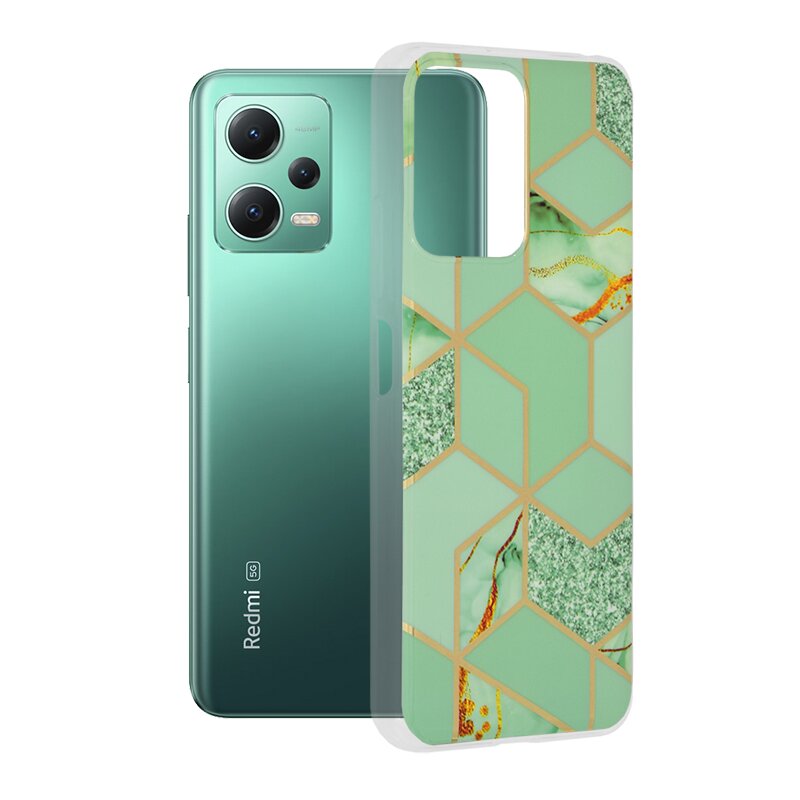 Husa Xiaomi Redmi Note 12 5G Techsuit Marble, Green Hex