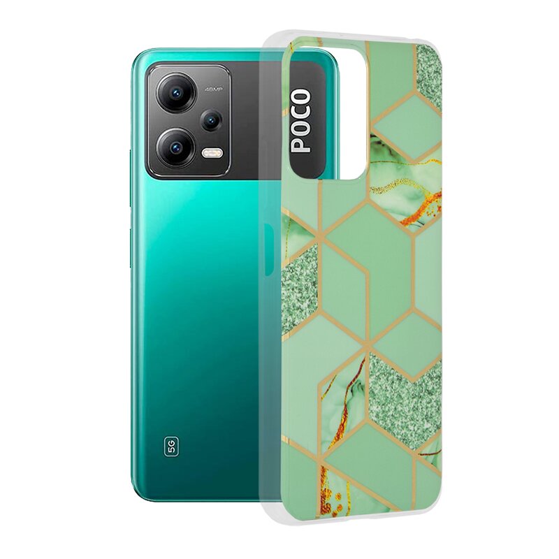 Husa Xiaomi Poco X5 Techsuit Marble, Green Hex