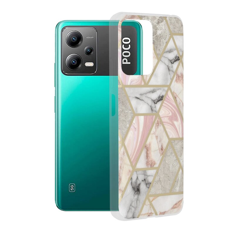 Husa Xiaomi Poco X5 Techsuit Marble, Pink Hex