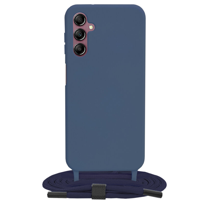 Husa cu snur Samsung Galaxy A14 4G Techsuit Crossbody Lanyard, albastru
