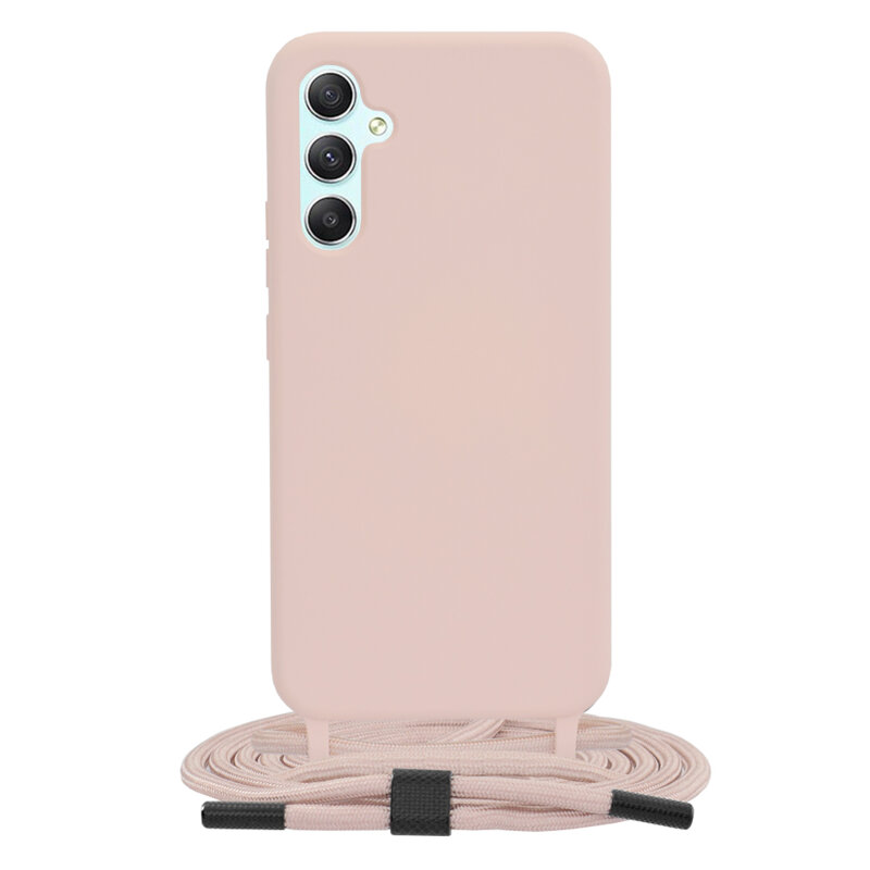 Husa cu snur Samsung Galaxy A34 5G Techsuit Crossbody Lanyard, roz