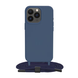 Husa cu snur iPhone 13 Pro Techsuit Crossbody Lanyard, albastru