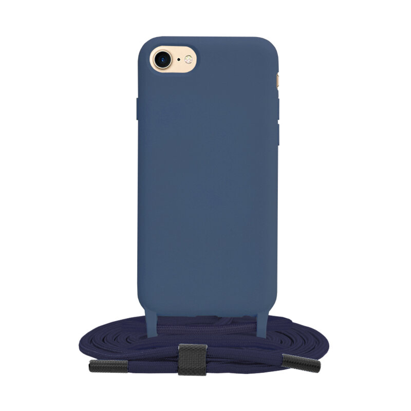 Husa cu snur iPhone 7 Techsuit Crossbody Lanyard, albastru