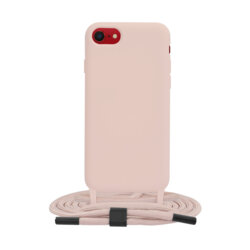 Husa cu snur iPhone SE 2, SE 2020 Techsuit Crossbody Lanyard, roz