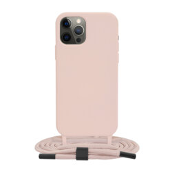 Husa cu snur iPhone 12 Pro Techsuit Crossbody Lanyard, roz