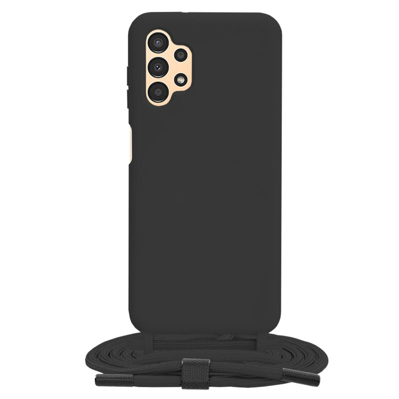 Husa cu snur Samsung Galaxy A13 4G Techsuit Crossbody Lanyard, negru