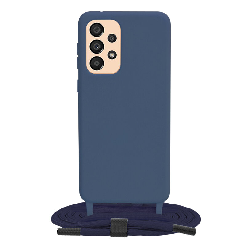 Husa cu snur Samsung Galaxy A33 5G Techsuit Crossbody Lanyard, albastru