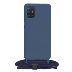 Husa cu snur Samsung Galaxy A51 4G Techsuit Crossbody Lanyard, albastru