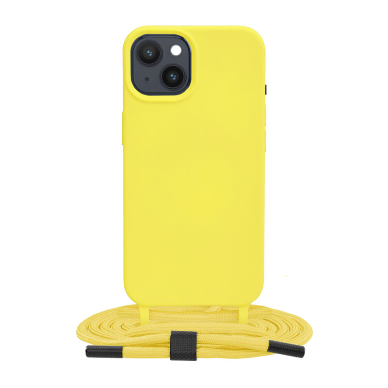Husa cu snur iPhone 14 Techsuit Crossbody Lanyard, galben