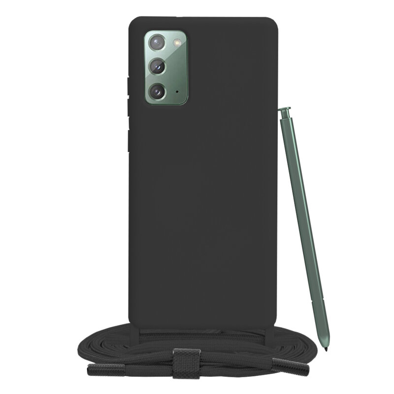 Husa cu snur Samsung Galaxy Note 20 5G Techsuit Crossbody Lanyard, negru
