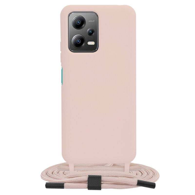 Husa cu snur Xiaomi Poco X5 Techsuit Crossbody Lanyard, roz
