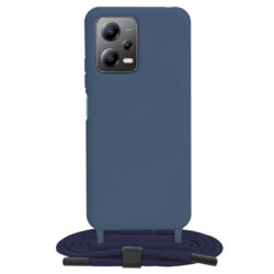 Husa cu snur Xiaomi Poco X5 Techsuit Crossbody Lanyard, albastru