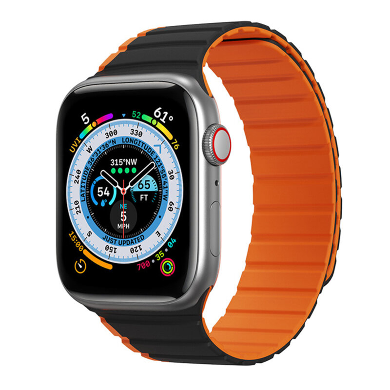 Curea magnetica Apple Watch 3 38mm Dux Ducis LD Series, Black / Orange
