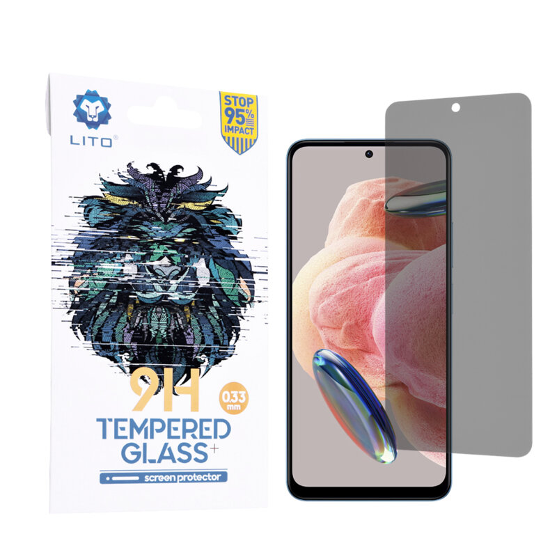 Folie sticla Xiaomi Redmi Note 12 4G Lito 9H Tempered Glass, privacy